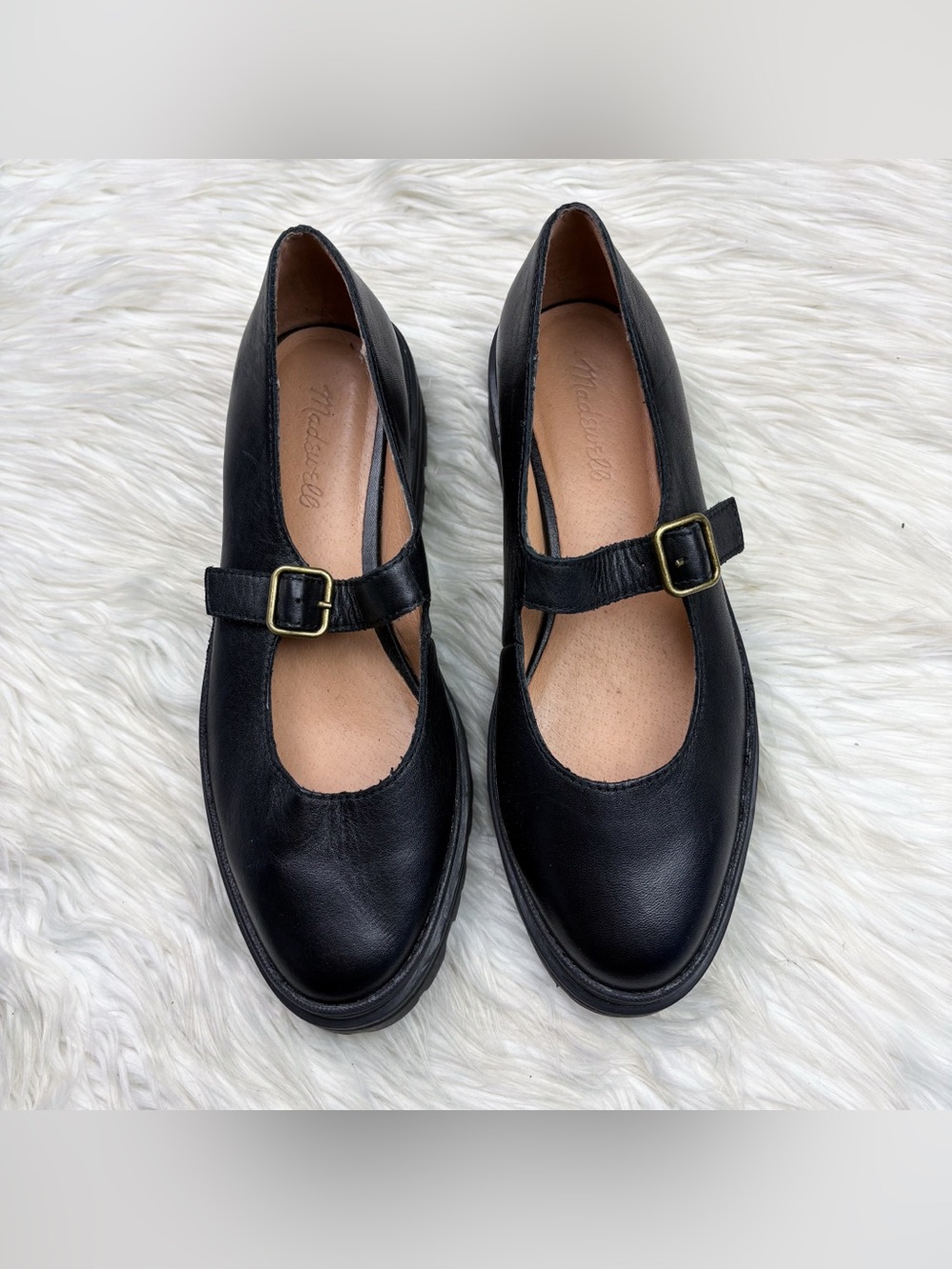 Madewell The Freya Platform Lugsole Mary Jane True Black Leather Size 8.5 - Picture 3 of 12